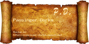 Passinger Dorka névjegykártya